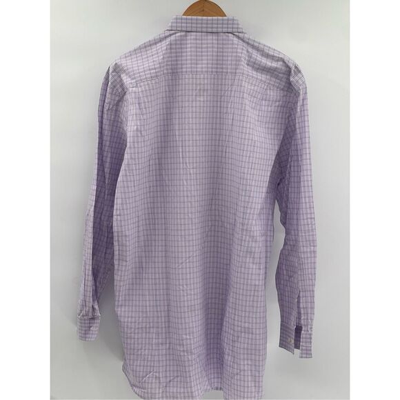Hugo Boss‎ Button Down Dress Shirt Slim Fit Men 44 Large Purple Plaid Check - Picture 3 of 12